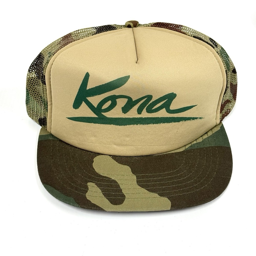 Vintage‎ Mesh Snapback Trucker Hat Kona Hawaii Camouflage